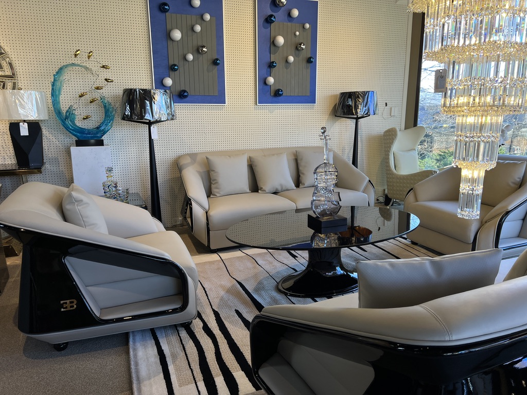 Rounded-Frame Sofa — showroom photograph